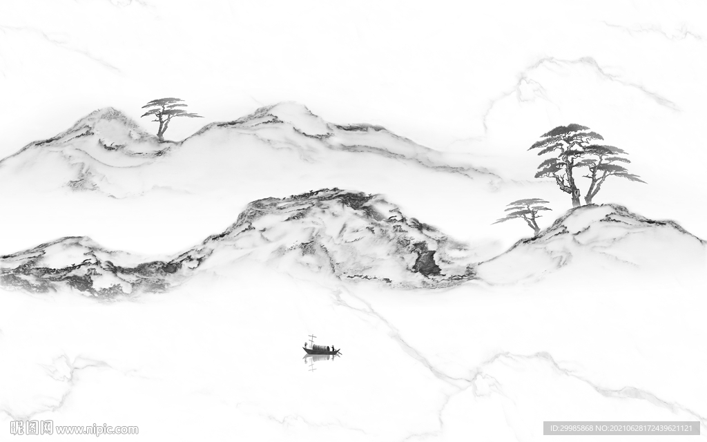 高清 新式山水 tif分层画 