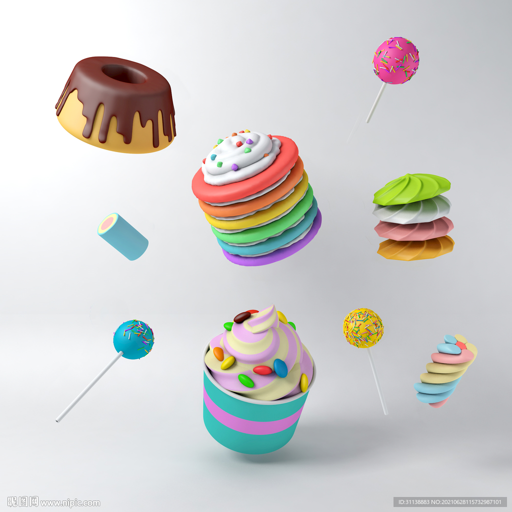 C4D甜品糖果素材