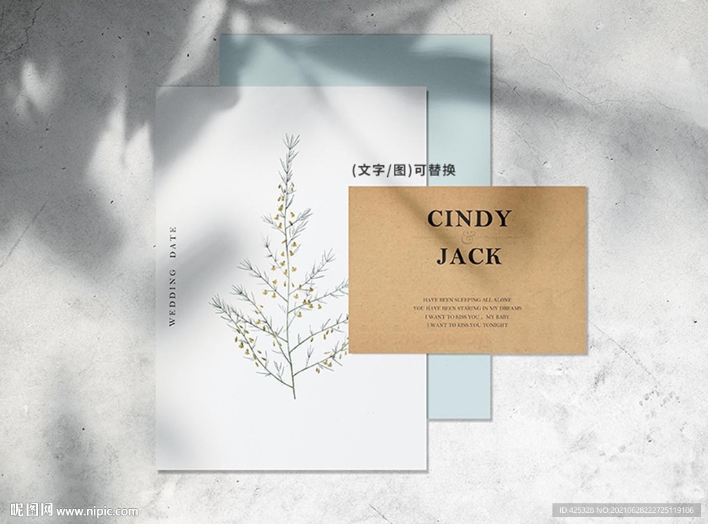 婚礼卡请柬样机模板