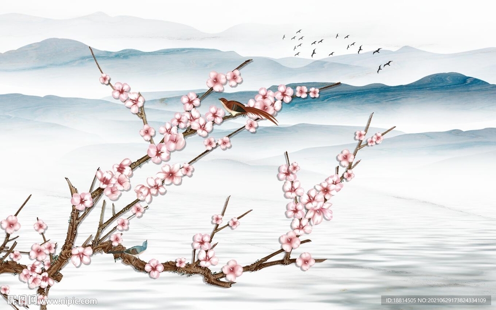 新中式客厅电视背景墙