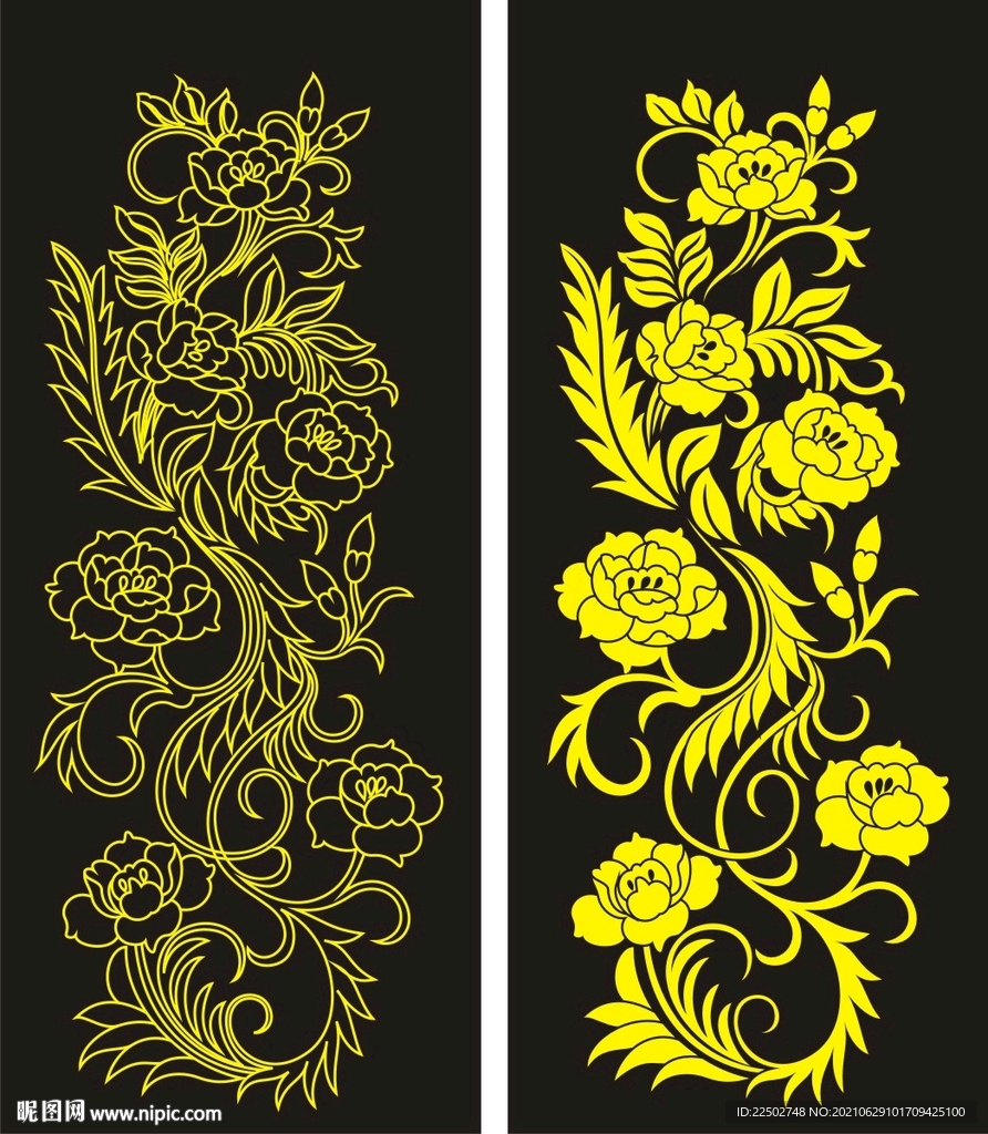 矢量牡丹花图案