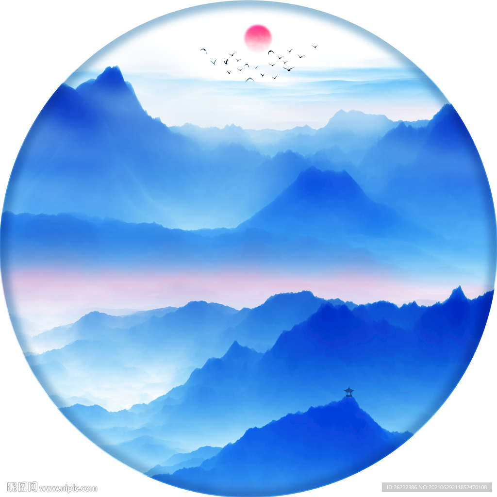 酒店山水装饰画图片