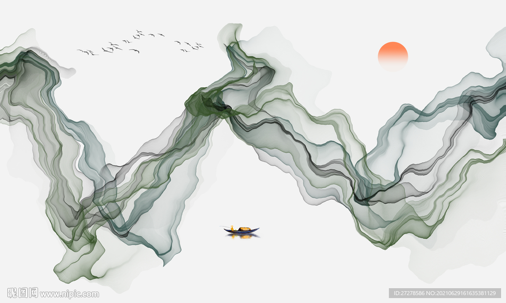 抽象水墨山水背景