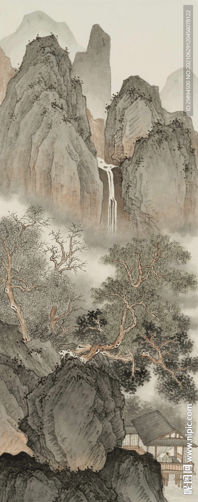 古典山水中式水墨装饰画