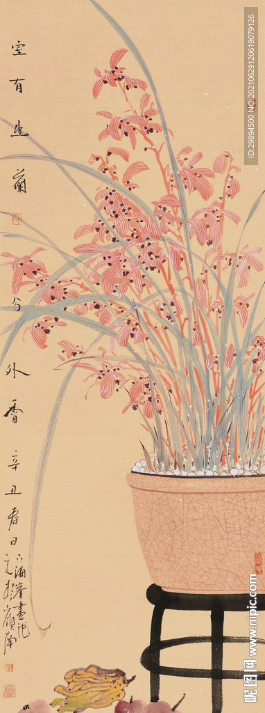 古典兰花水墨装饰画