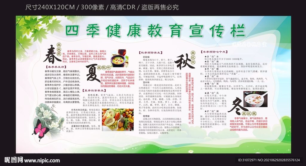 四季健康教育宣传栏