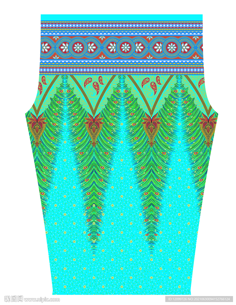 大牌羽毛数码码印花裤