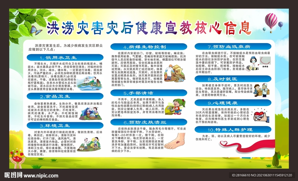 洪涝灾害灾后健康宣教核心信息