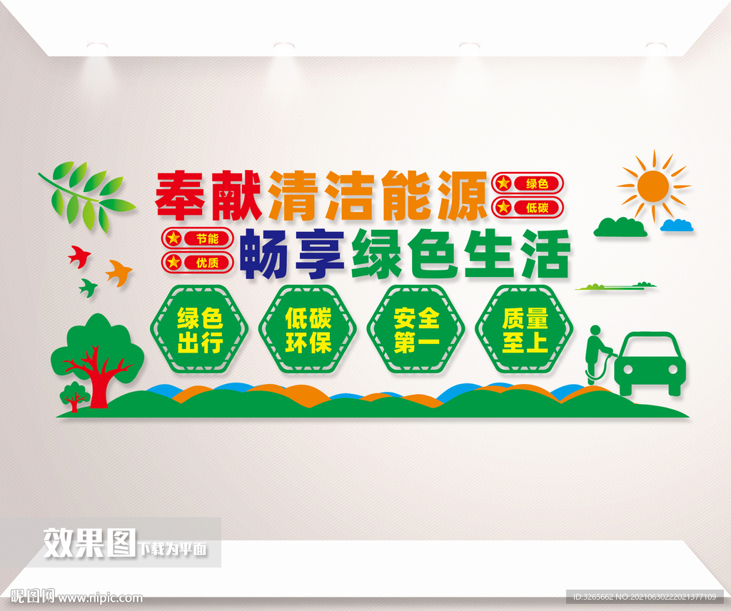 绿色加油站文化墙