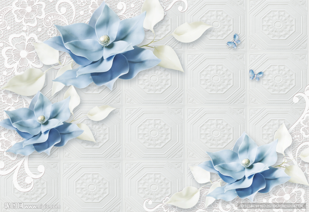 玉兰花装饰画