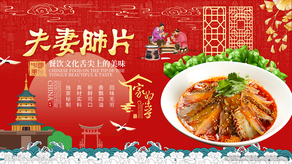 夫妻肺片背景墙