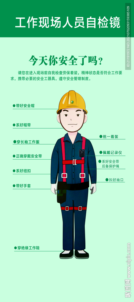 工作现场人员自检镜