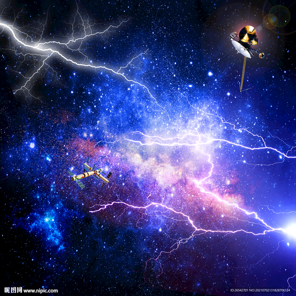 闪电绚丽宇宙星空软膜贴图