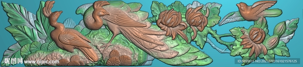 新款孔雀花鸟