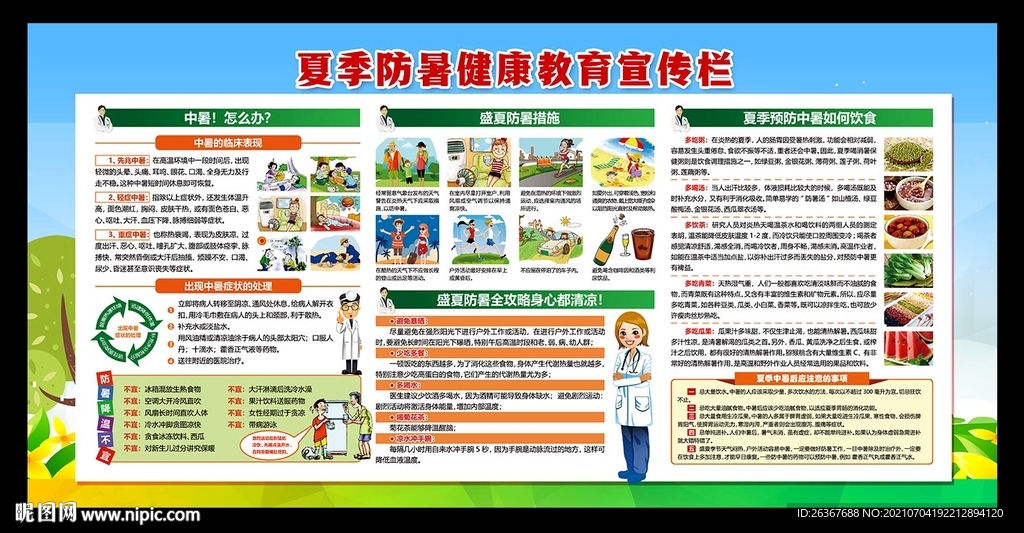 预防中暑宣传栏