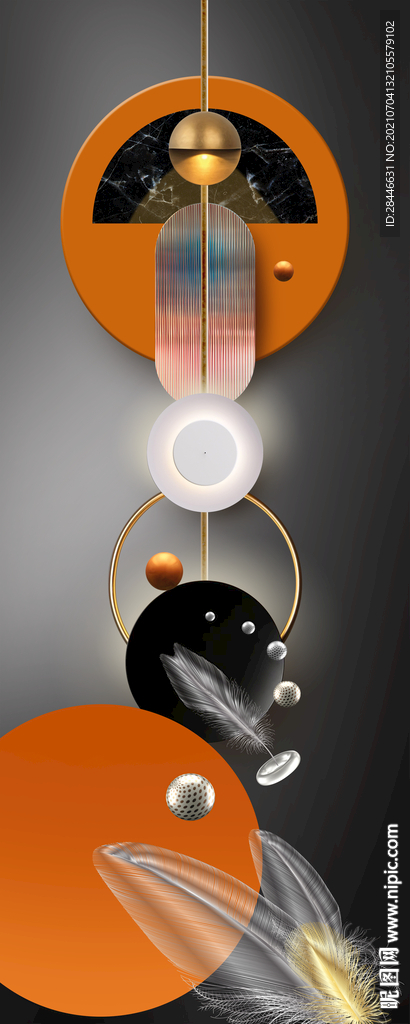 北欧轻奢晶瓷玄关装饰画