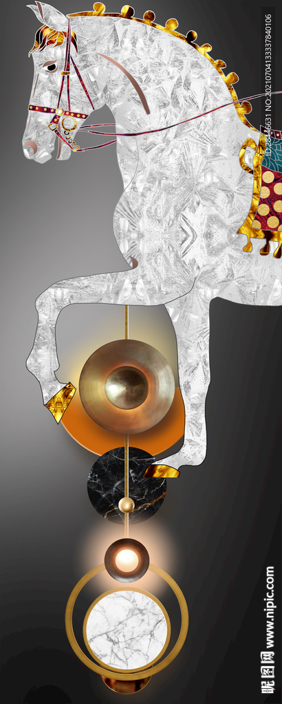 北欧轻奢晶瓷玄关装饰画