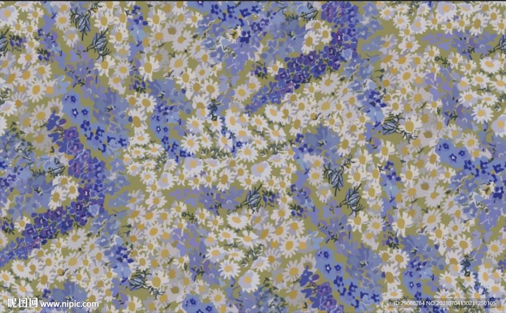 大牌花型 数码印花 小碎花