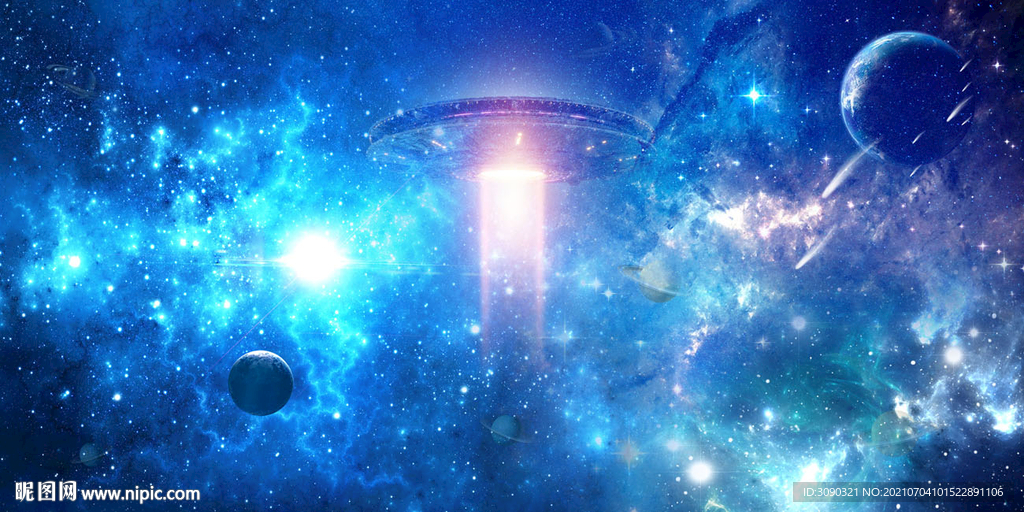 蓝色科技星空背景 