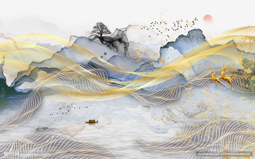 抽象山水背景