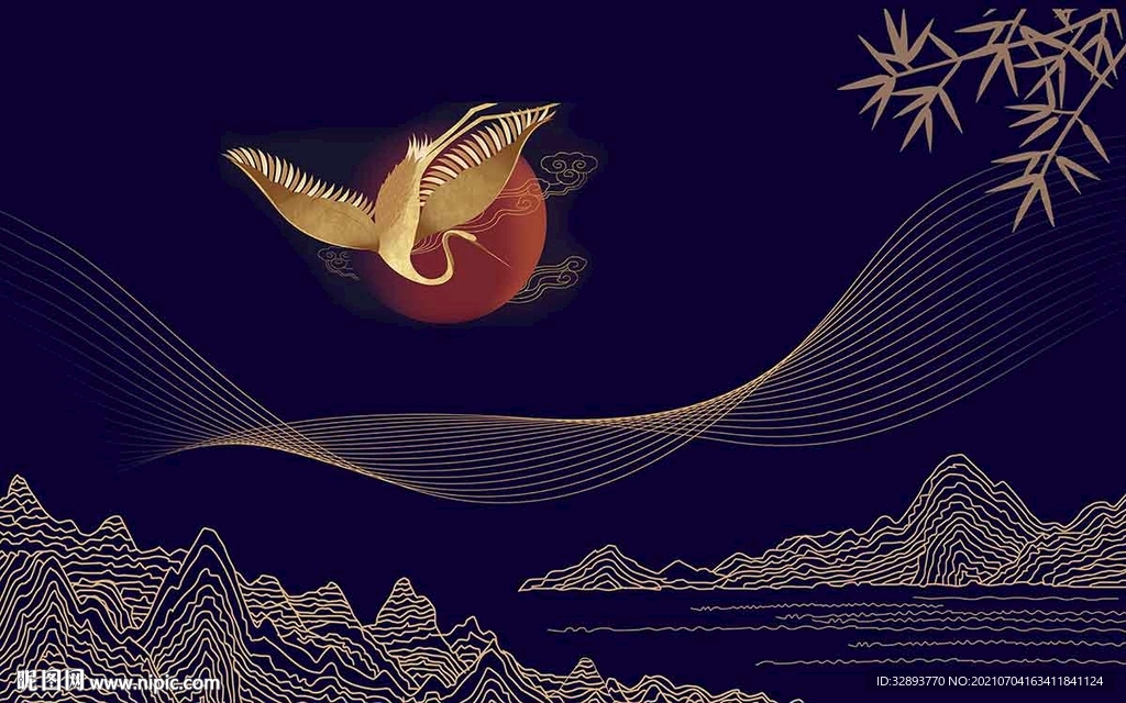 中国风传统古典国潮手绘插画海报