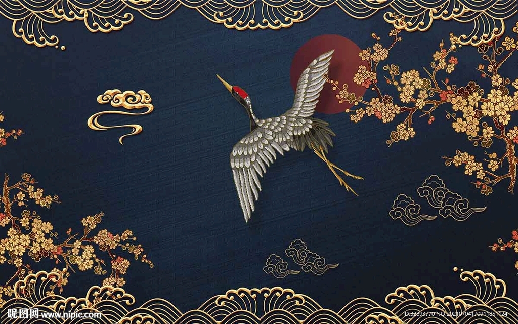 中国风传统古典国潮手绘插画海报