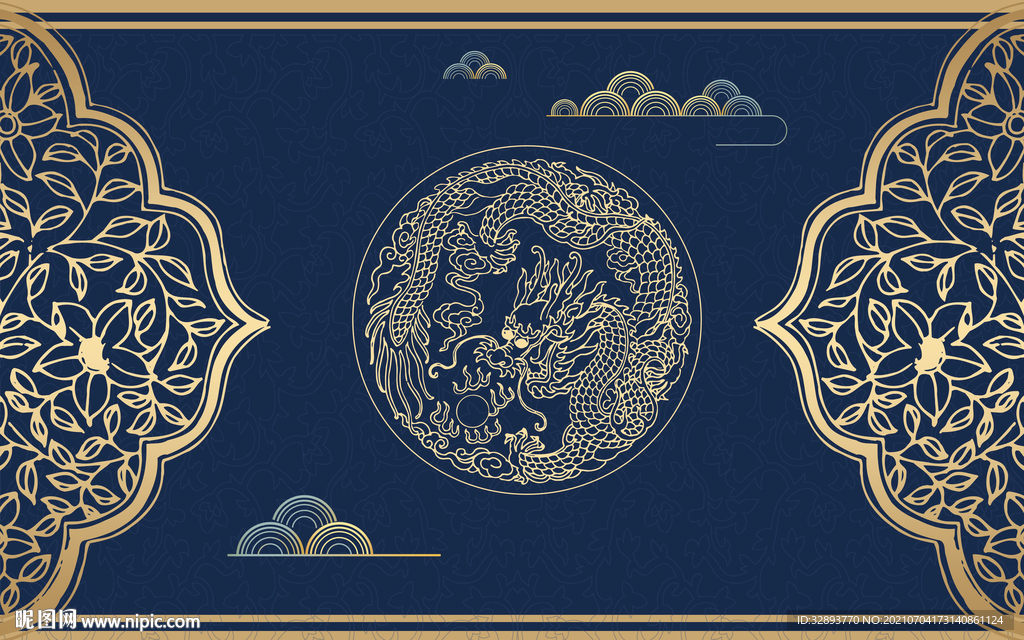 中国风传统古典国潮手绘插画海报