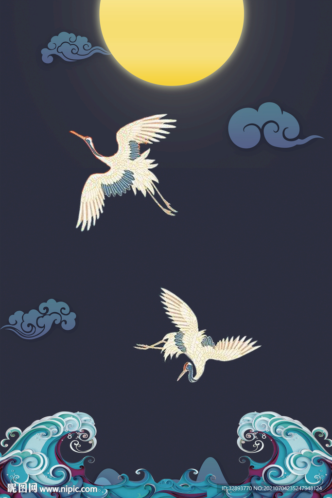 中国风传统古典国潮手绘插画海报