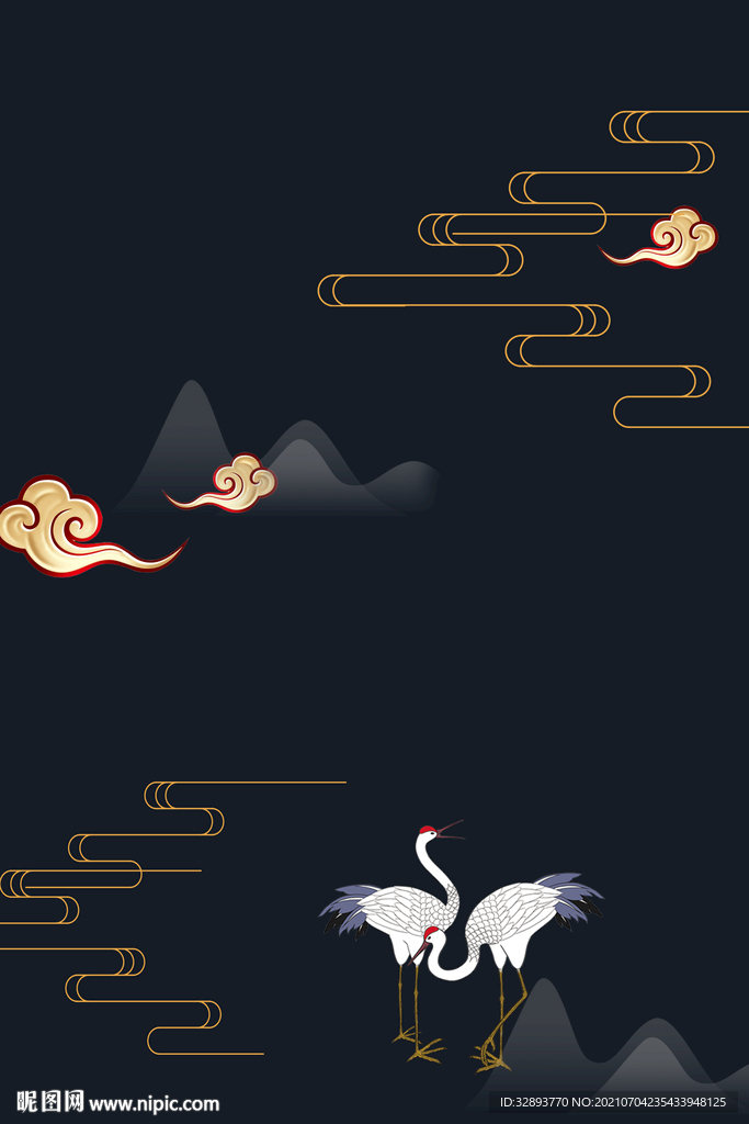 中国风传统古典国潮手绘插画海报