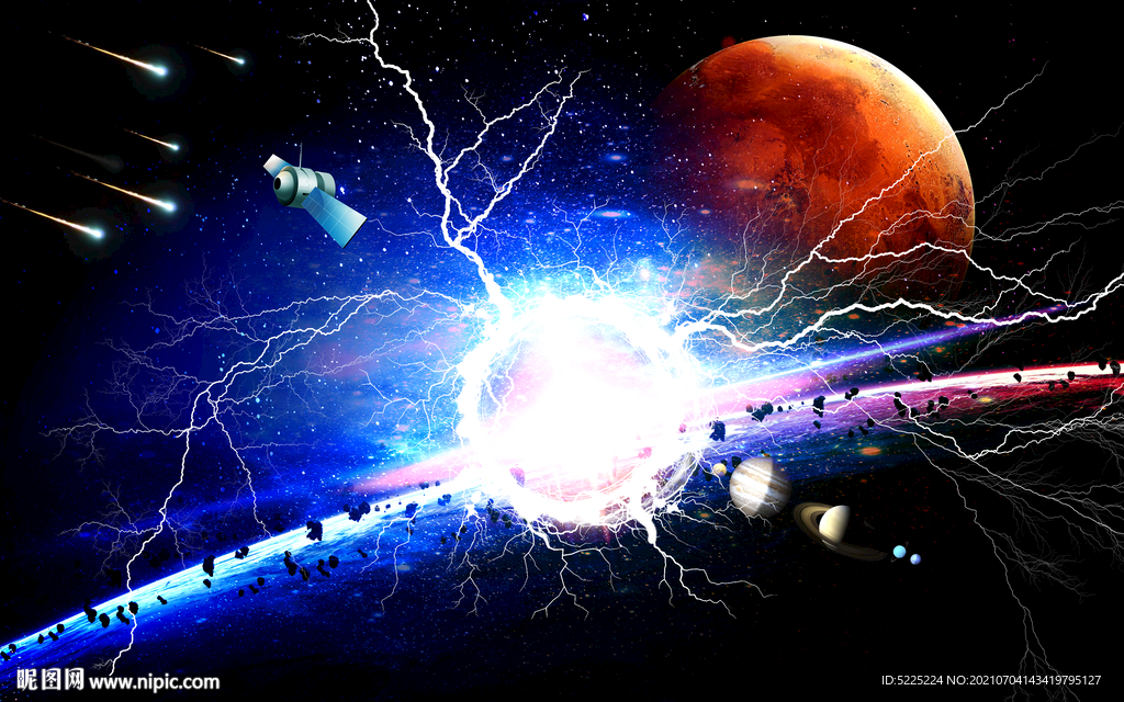 宇宙星空未来科幻闪电