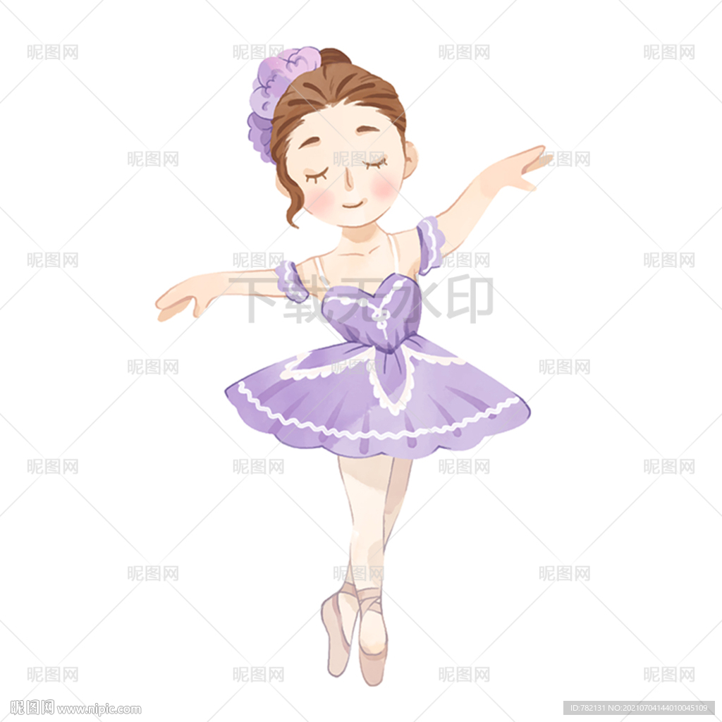 手绘跳芭蕾舞的小女孩图片素材-编号25755005-图行天下