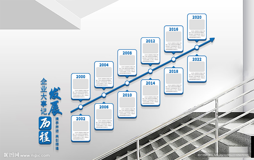 公司企业发展历程楼梯文化墙