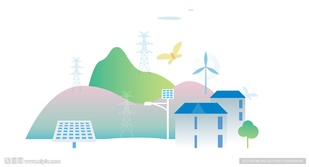 国家电网电力矢量插画