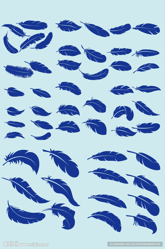 矢量简约羽毛元素