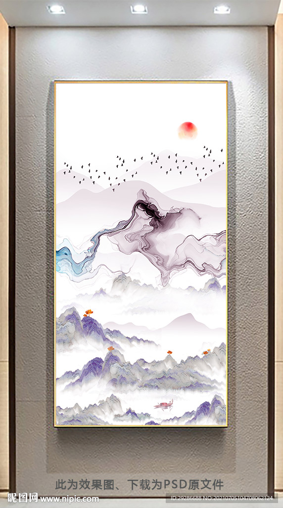 中式山水 玄关画