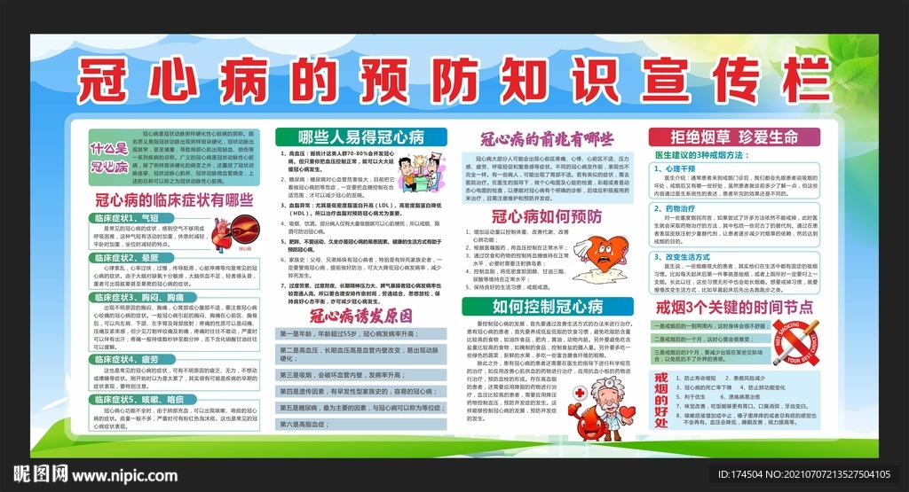 冠心病的预防知识宣传栏