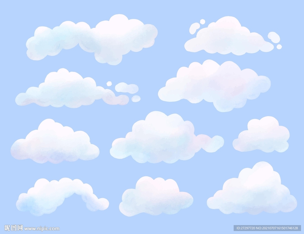 手绘天空云