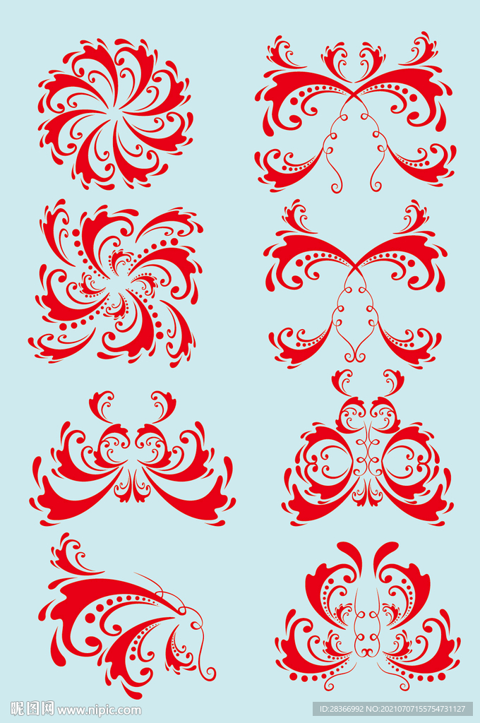 矢量欧式花纹花边