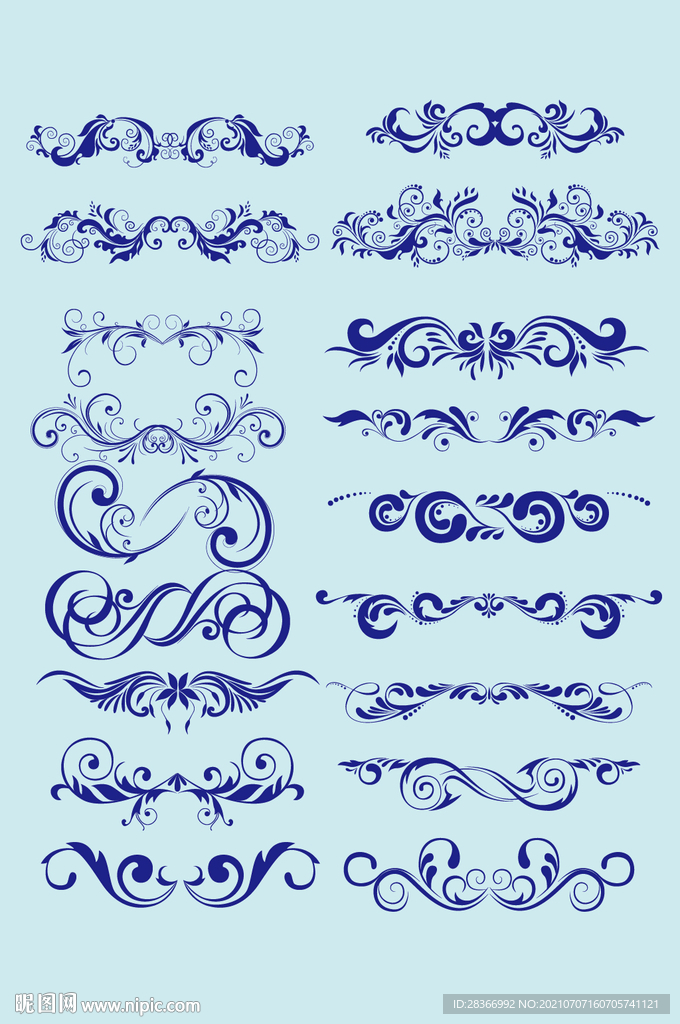 矢量欧式花边花纹