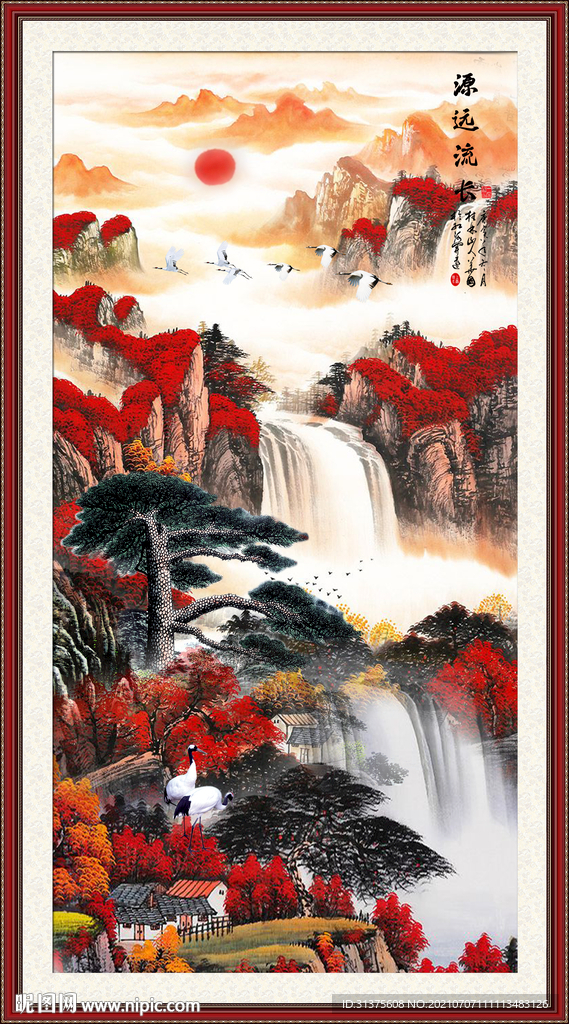 竖幅山水画