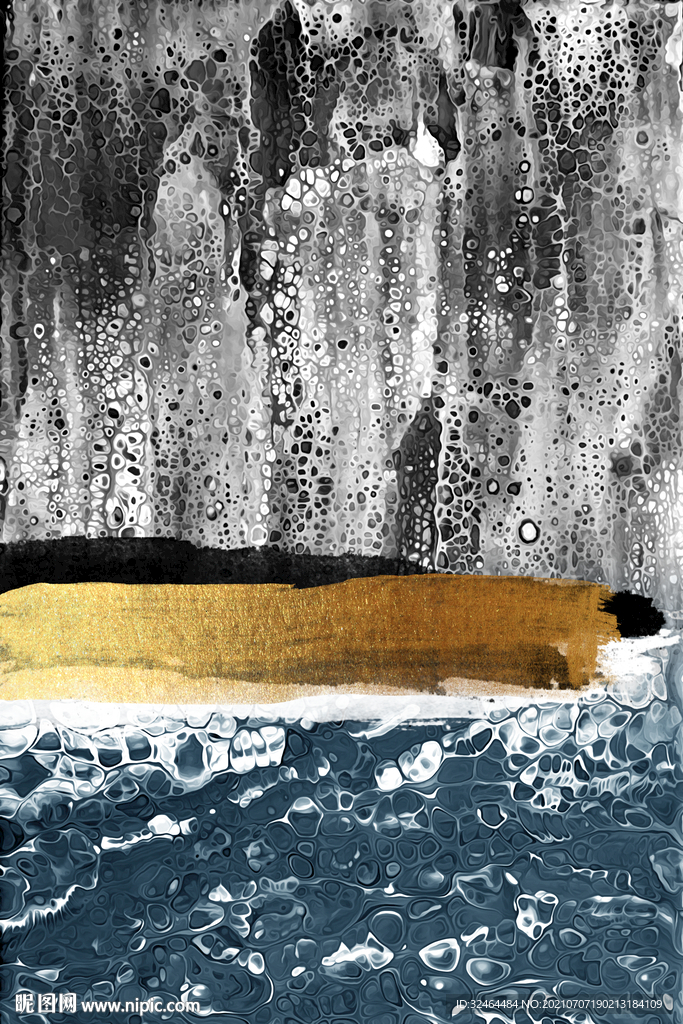 高端抽象肌理油画