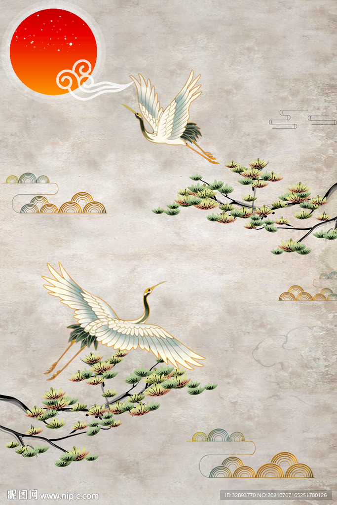 中国风传统古典国潮手绘插画海报