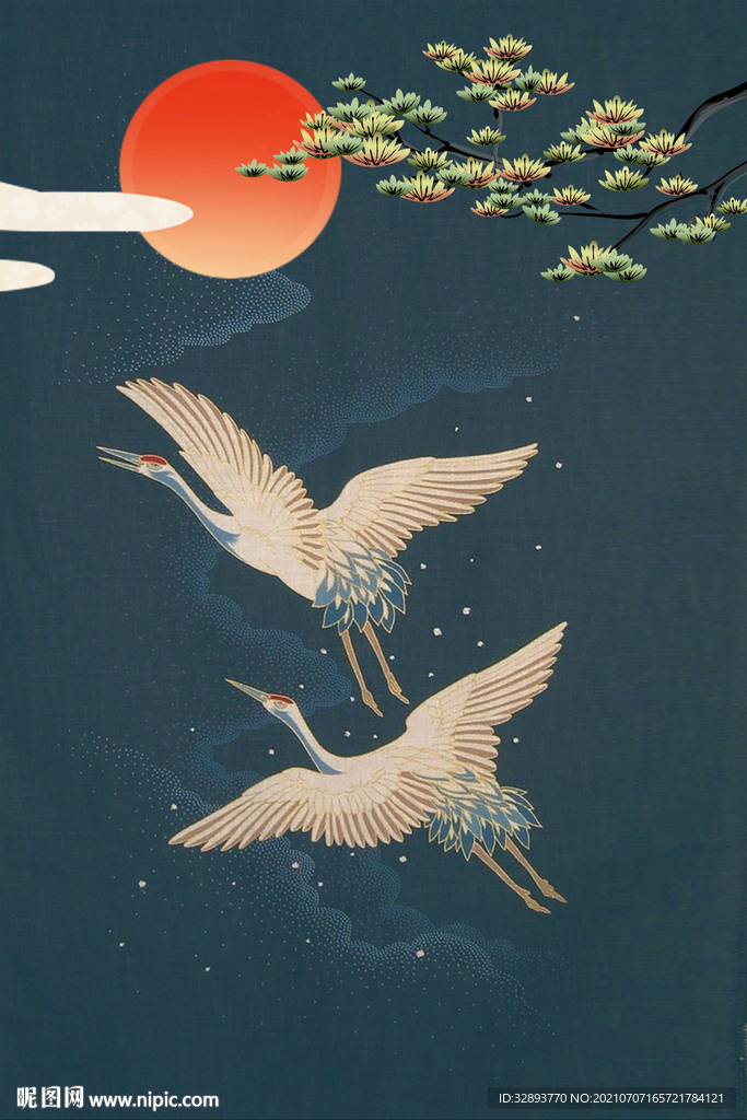 中国风传统古典国潮手绘插画海报