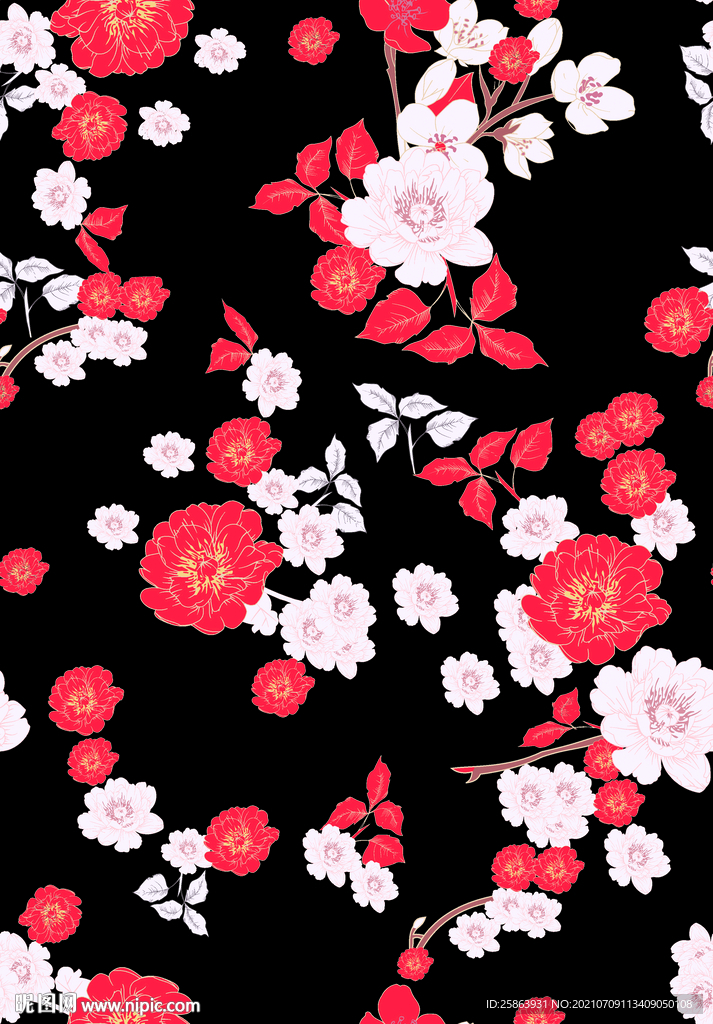 枝叶花  