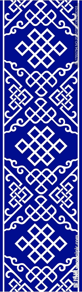 蓝色花边矢量
