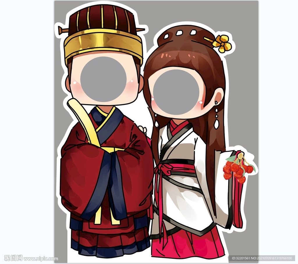 卡通汉服男子女子