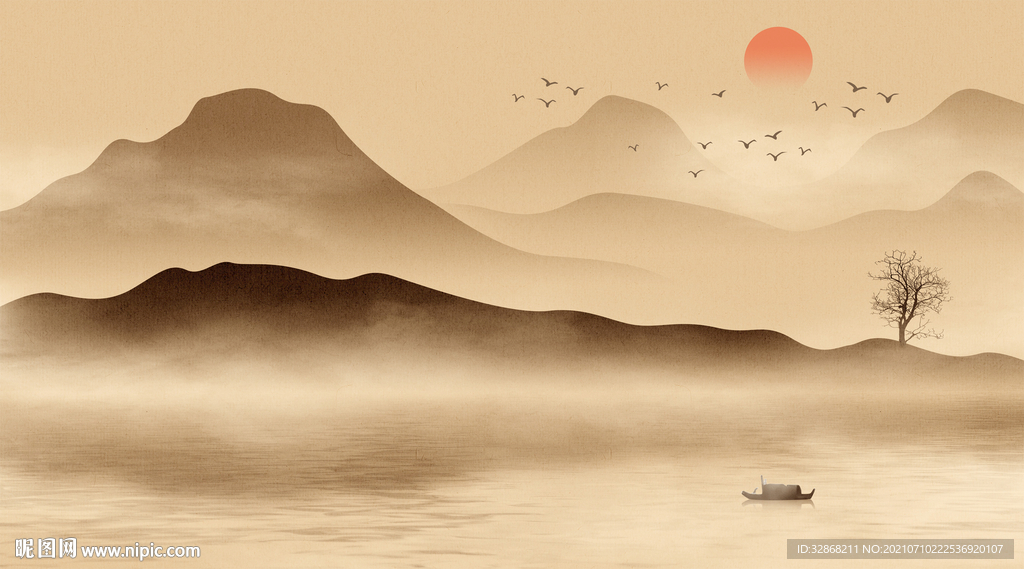 水墨山水画