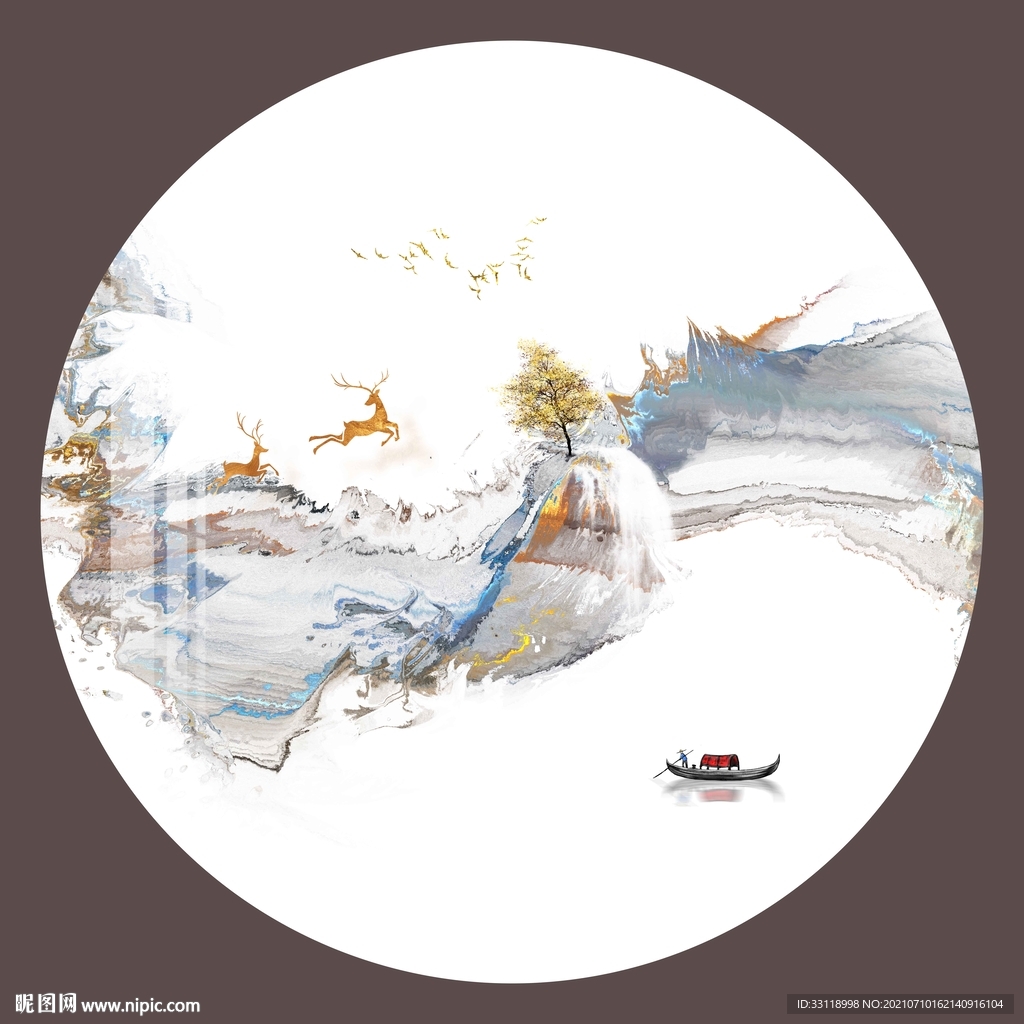 新中式水墨飘带