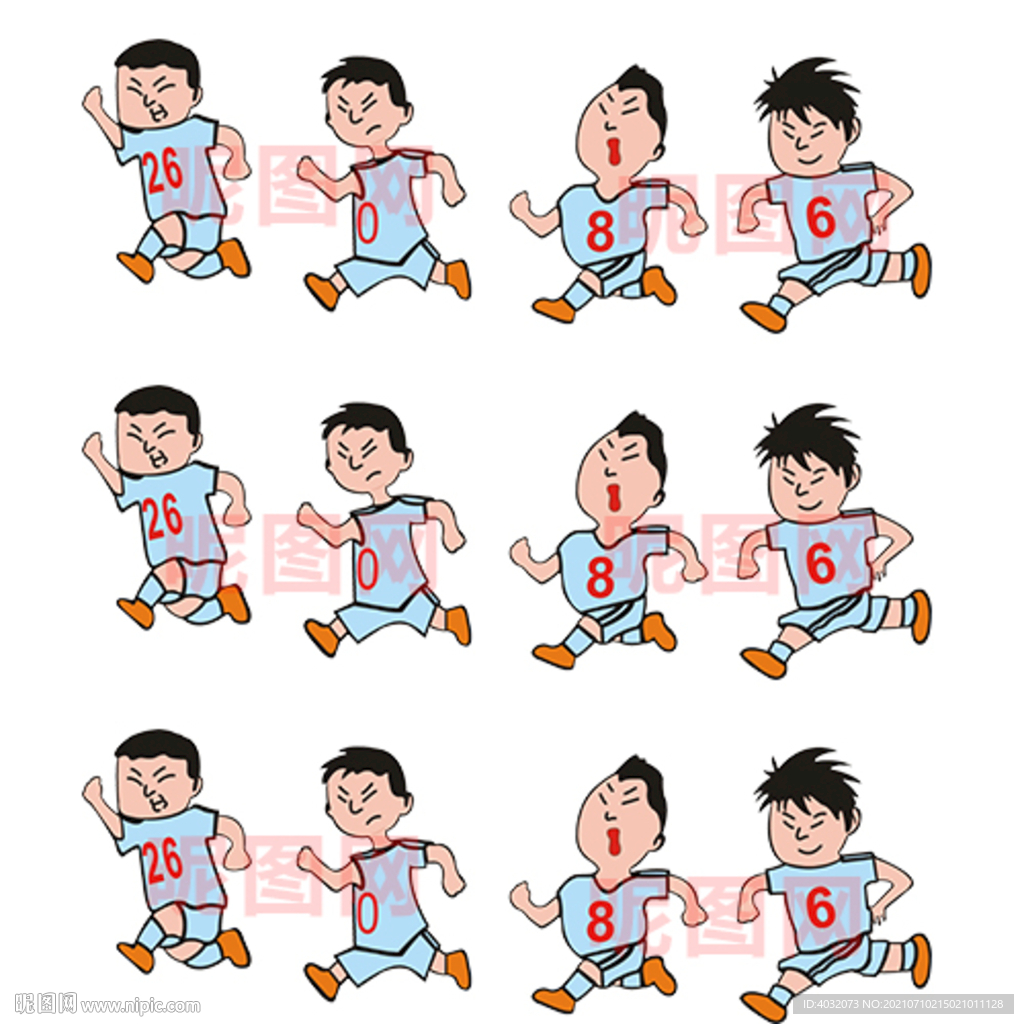 跑步的学生矢量图高清图