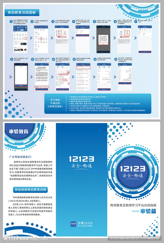 审验教育流程三折页